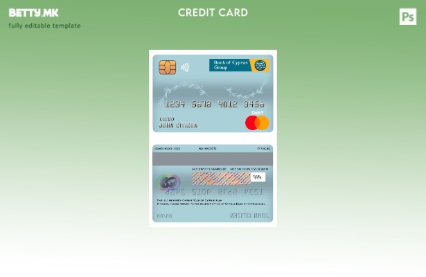 модерен стил Шаблон за мастер дебитна картичка на Кипарската банка на Кипар